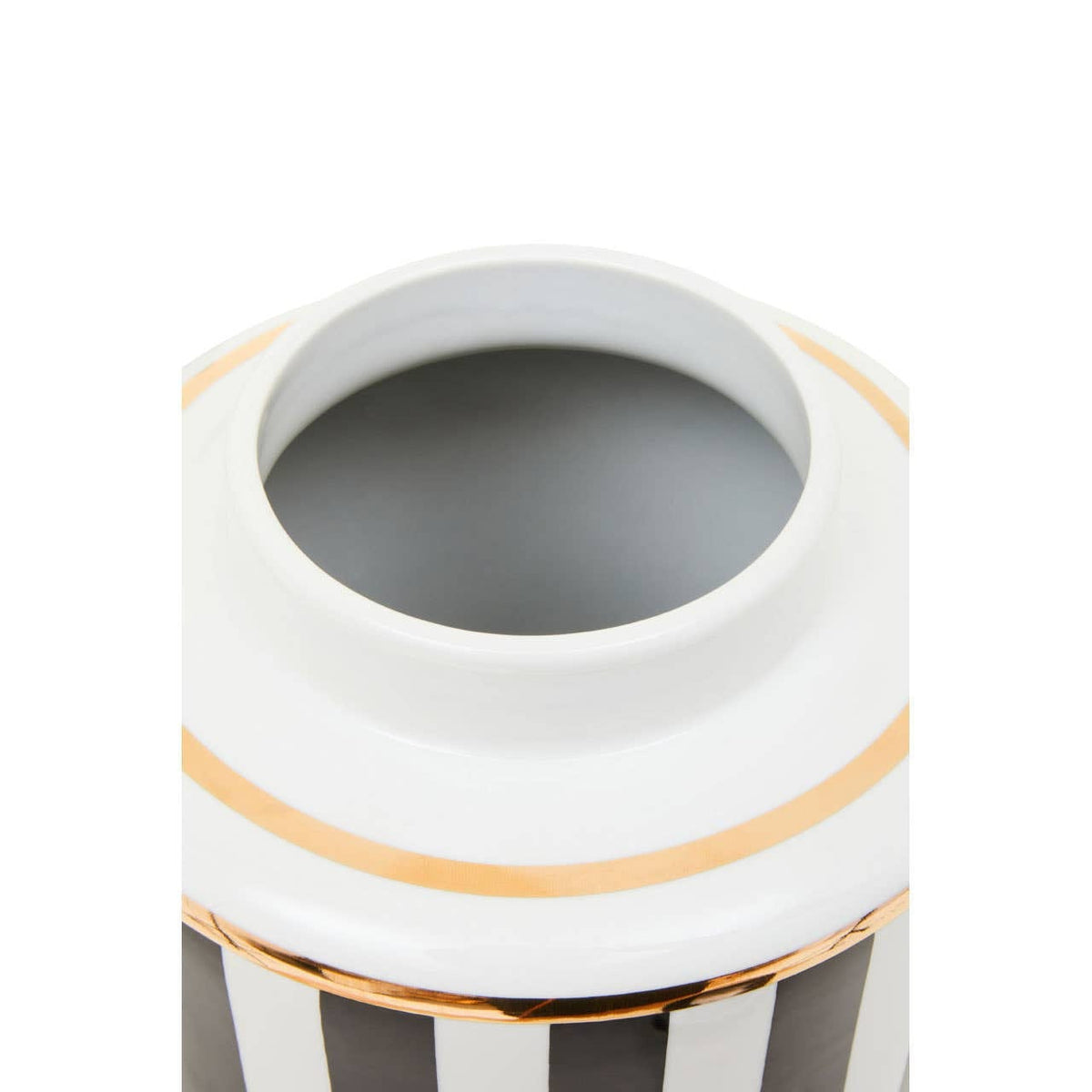 Hamilton Interiors Accessories Doria Large Black And White Stripes Ceramic Jar House of Isabella UK