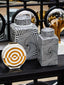 Hamilton Interiors Accessories Doria Small Black And White Ceramic Jar House of Isabella UK