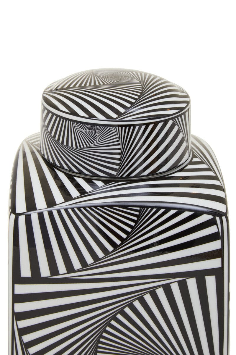 Hamilton Interiors Accessories Doria Small Black And White Ceramic Jar House of Isabella UK