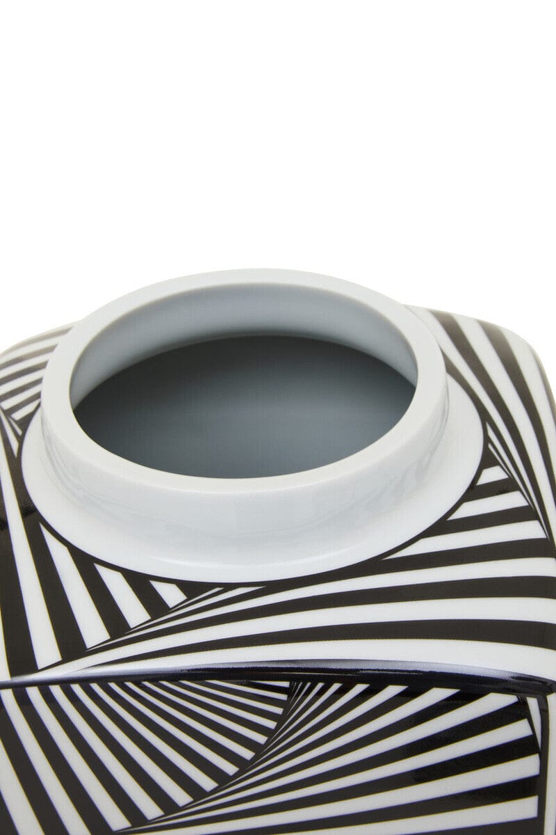 Hamilton Interiors Accessories Doria Small Black And White Ceramic Jar House of Isabella UK