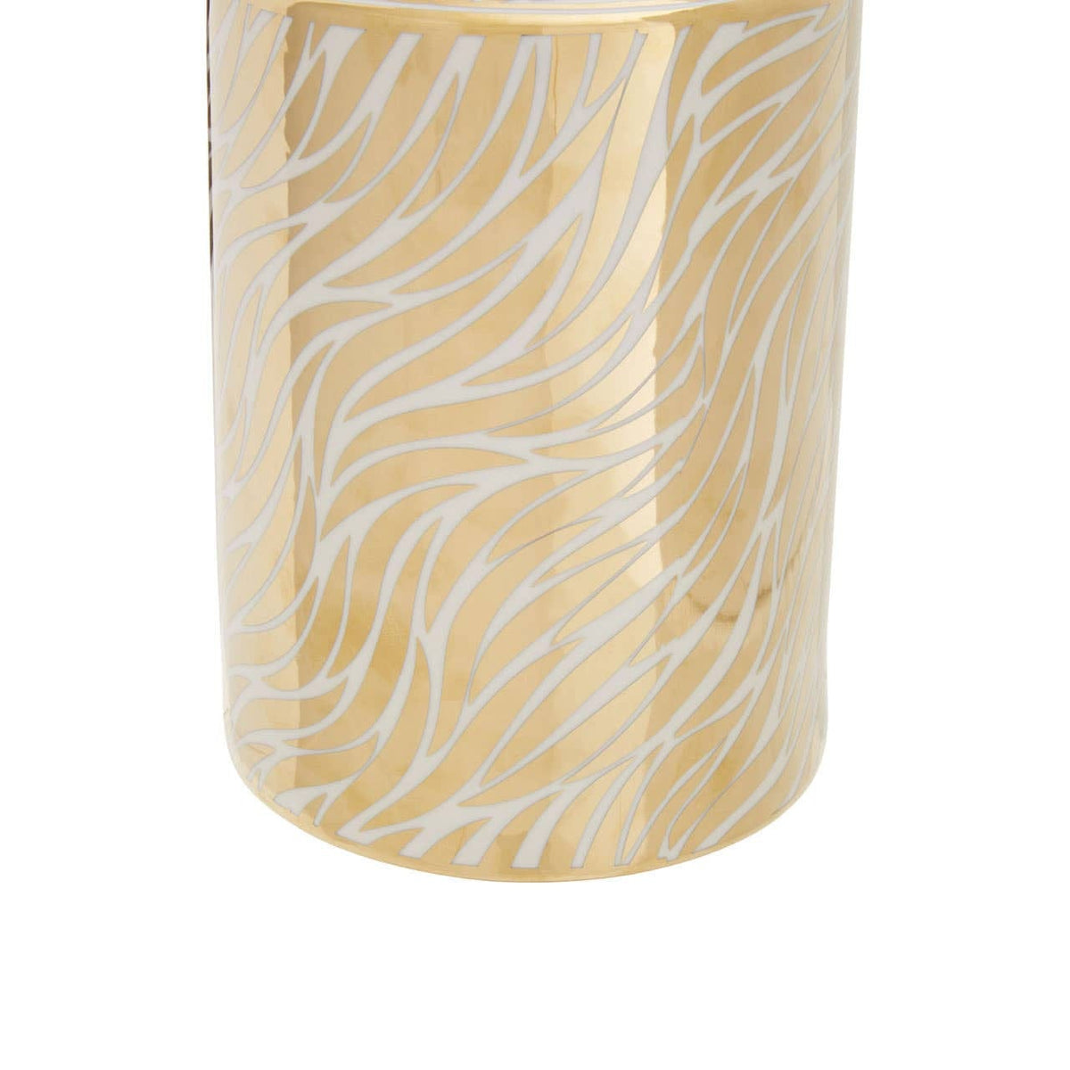 Hamilton Interiors Accessories Doria Small White And Gold Finish Ceramic Jar House of Isabella UK