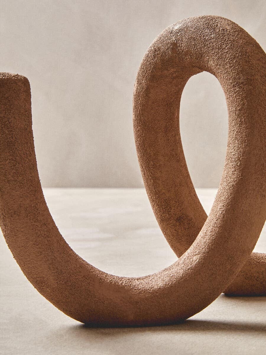 Hamilton Interiors Accessories Dunas Large Textured Beige Loop Sculpture House of Isabella UK