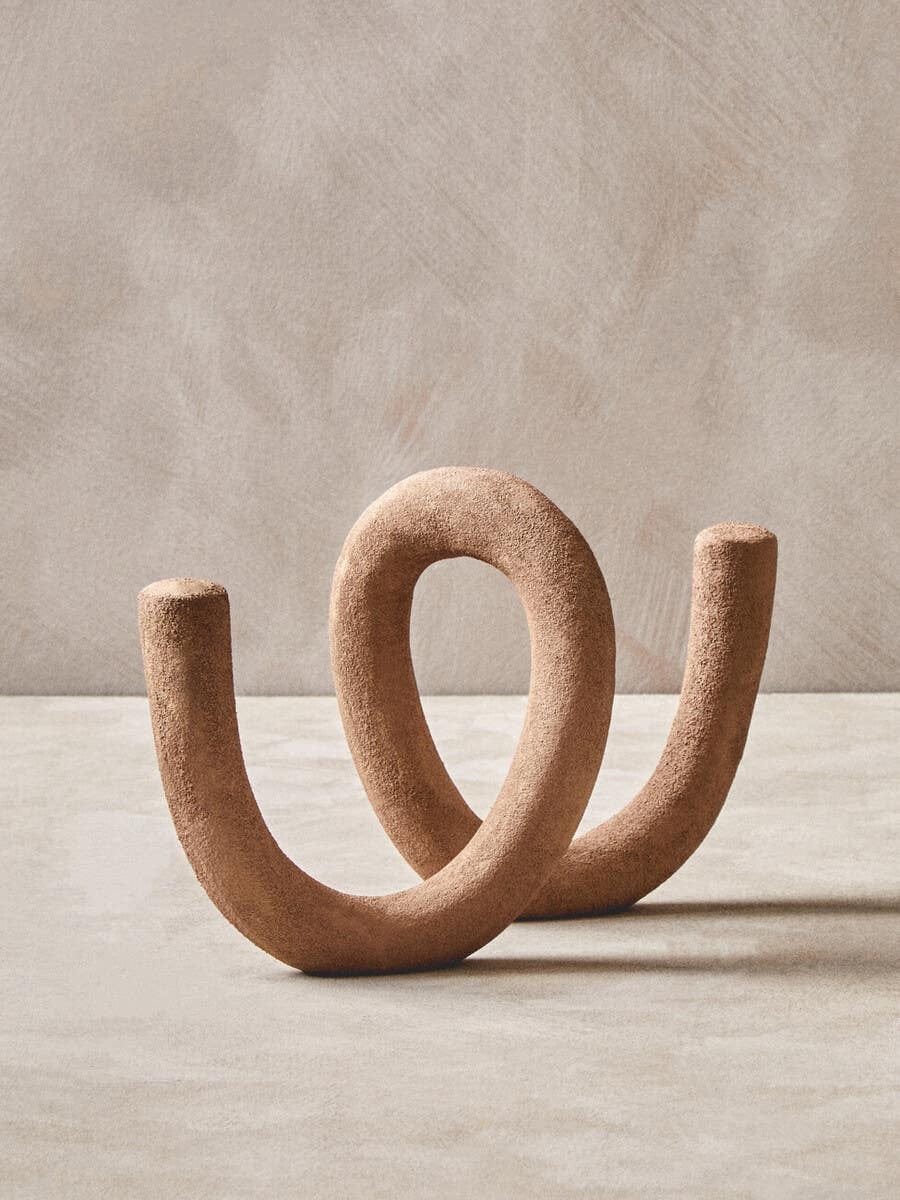 Hamilton Interiors Accessories Dunas Large Textured Beige Loop Sculpture House of Isabella UK