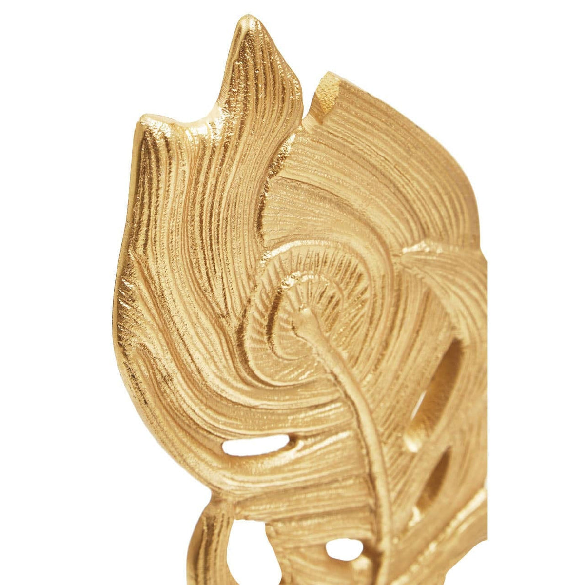 Hamilton Interiors Accessories Evra Gold Peacock Feather Sculpture On White Marble Base House of Isabella UK