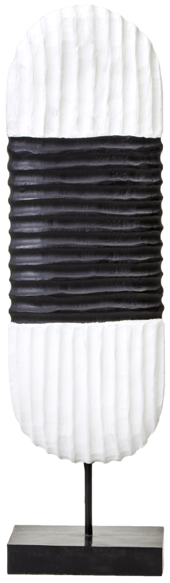 Hamilton Interiors Accessories Fidel Black and White Mango Wood Oblong Sculpture House of Isabella UK