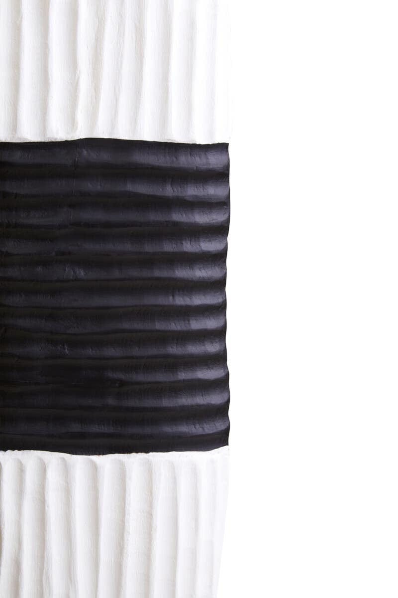 Hamilton Interiors Accessories Fidel Black and White Mango Wood Oblong Sculpture House of Isabella UK