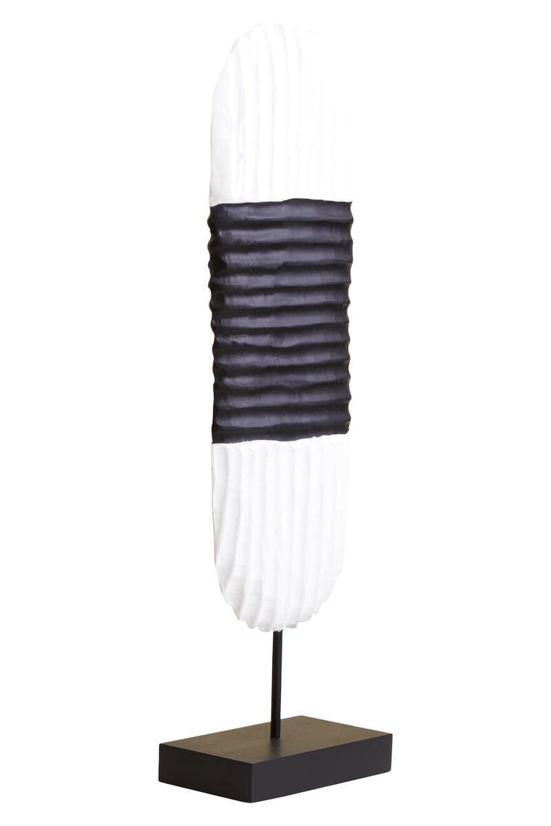 Hamilton Interiors Accessories Fidel Black and White Mango Wood Oblong Sculpture House of Isabella UK