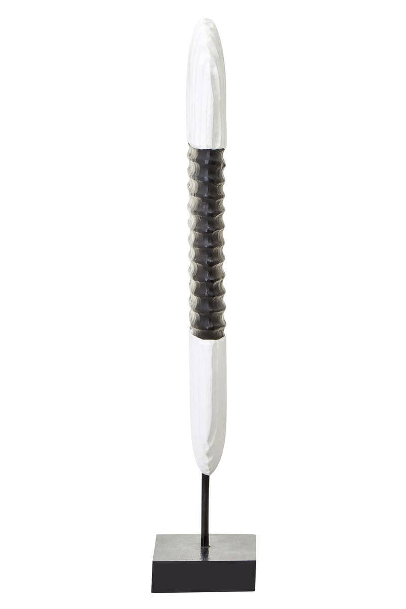 Hamilton Interiors Accessories Fidel Black and White Mango Wood Oblong Sculpture House of Isabella UK