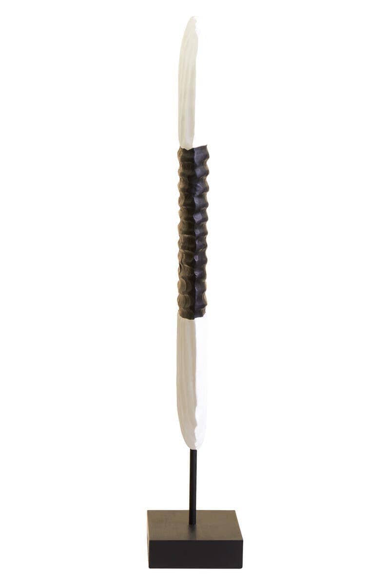 Hamilton Interiors Accessories Fidel Black and White Mango Wood Oblong Sculpture House of Isabella UK