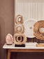 Hamilton Interiors Accessories Fidel Distressed White Carved Wood Large Round Sculpture House of Isabella UK