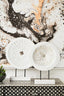 Hamilton Interiors Accessories Fidel Distressed White Carved Wood Large Round Sculpture House of Isabella UK