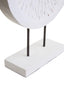 Hamilton Interiors Accessories Fidel Distressed White Carved Wood Large Round Sculpture House of Isabella UK