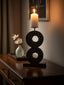 Hamilton Interiors Accessories Fidel Large Charred Black Mango Wood Log Candle Holder House of Isabella UK