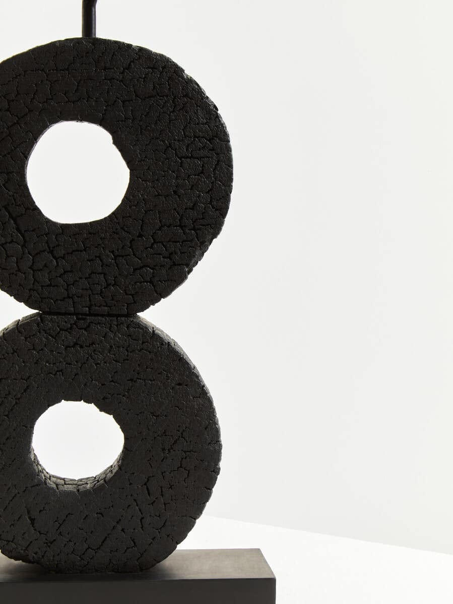 Hamilton Interiors Accessories Fidel Large Charred Black Mango Wood Log Candle Holder House of Isabella UK