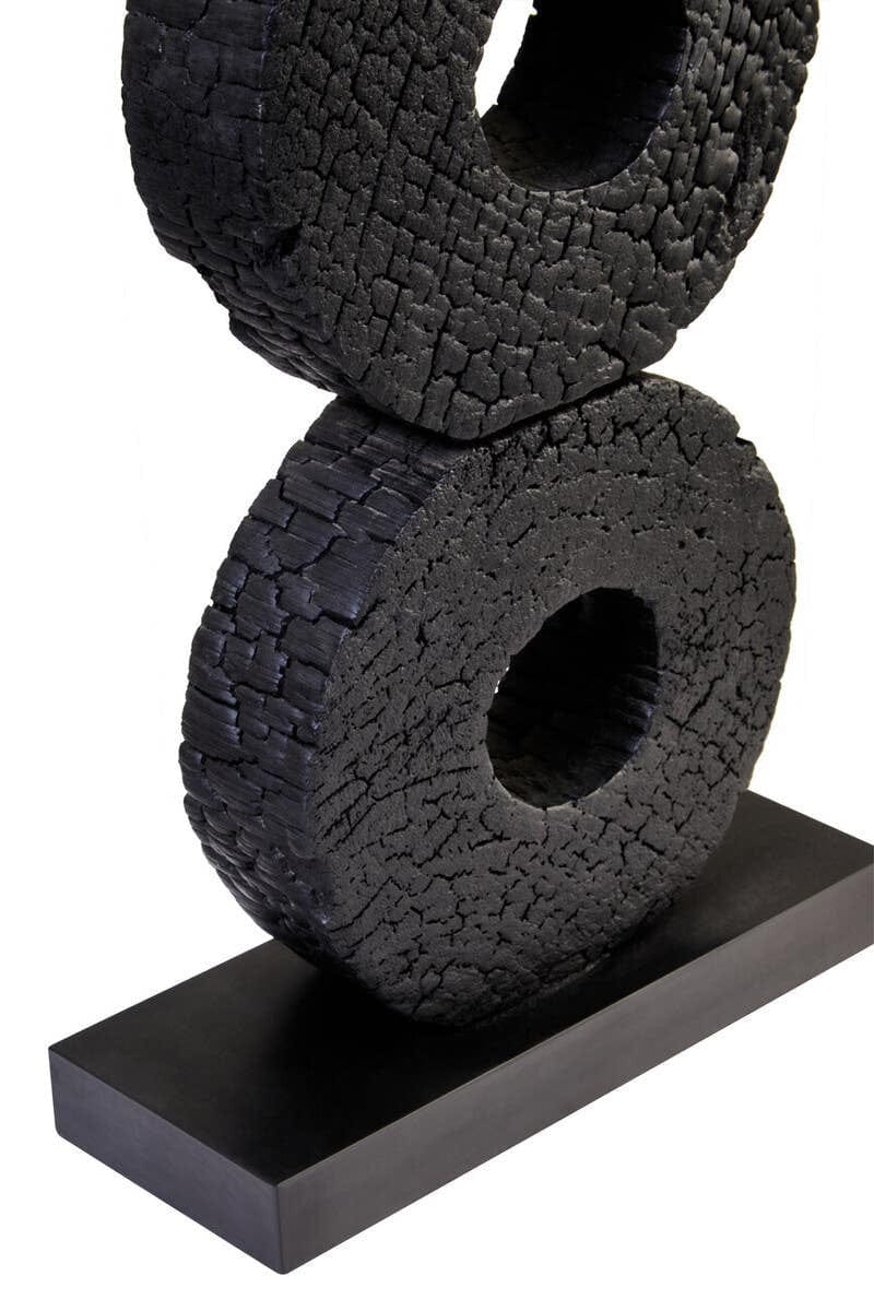 Hamilton Interiors Accessories Fidel Large Charred Black Mango Wood Log Candle Holder House of Isabella UK