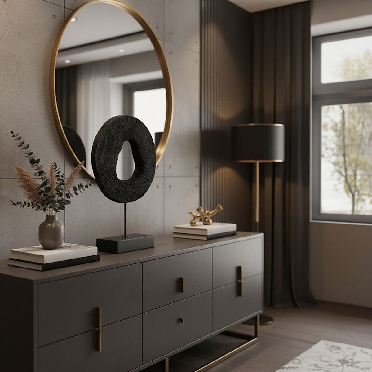 Hamilton Interiors Accessories Fidel Large Rustic Mango Wood Sculpture on Stand House of Isabella UK