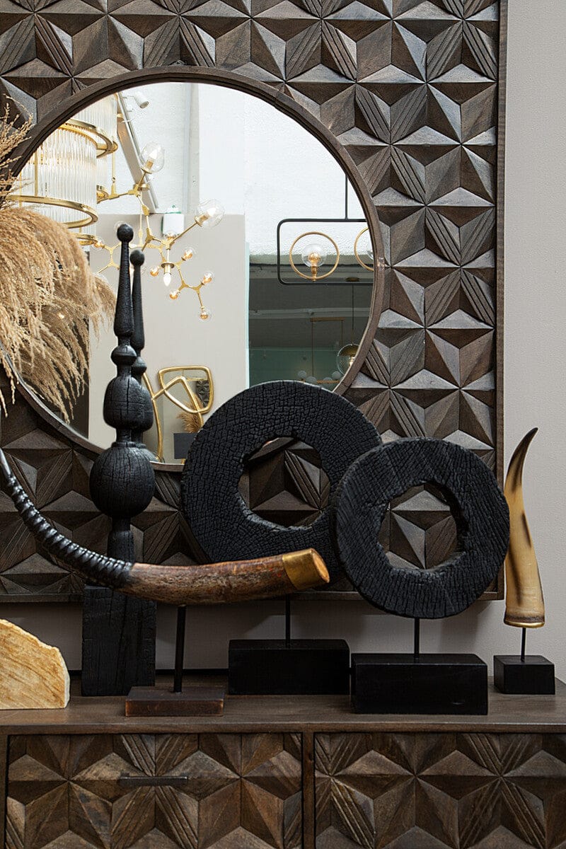 Hamilton Interiors Accessories Fidel Large Rustic Mango Wood Sculpture on Stand House of Isabella UK