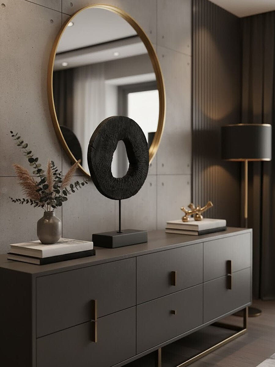 Hamilton Interiors Accessories Fidel Large Rustic Mango Wood Sculpture on Stand House of Isabella UK