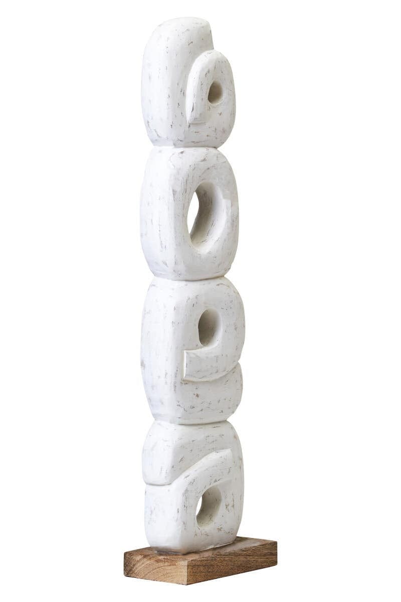 Hamilton Interiors Accessories Fidel Rustic White Mango Wood Ring Sculpture House of Isabella UK