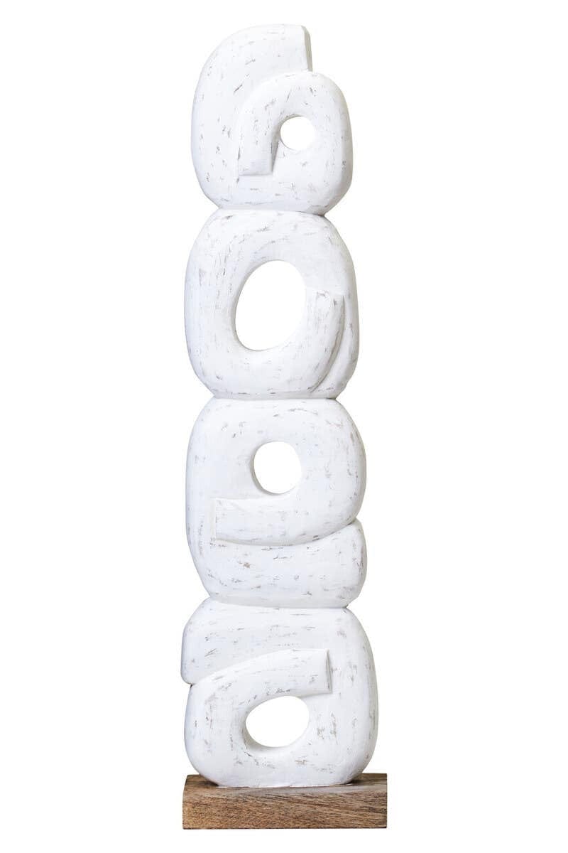 Hamilton Interiors Accessories Fidel Rustic White Mango Wood Ring Sculpture House of Isabella UK