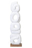 Hamilton Interiors Accessories Fidel Rustic White Mango Wood Ring Sculpture House of Isabella UK