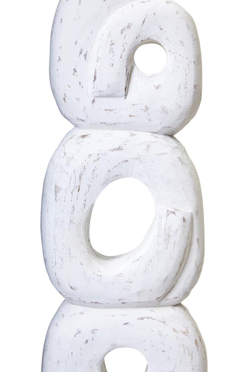Hamilton Interiors Accessories Fidel Rustic White Mango Wood Ring Sculpture House of Isabella UK