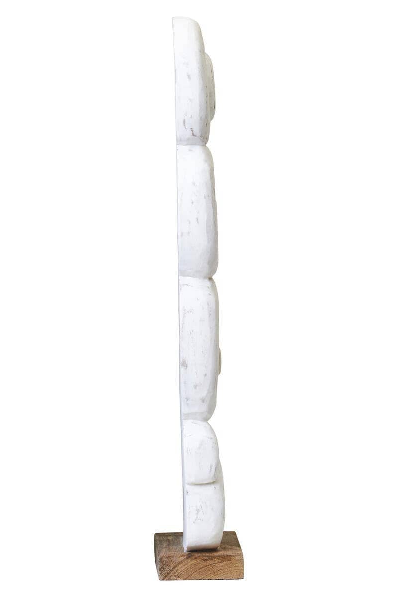 Hamilton Interiors Accessories Fidel Rustic White Mango Wood Ring Sculpture House of Isabella UK