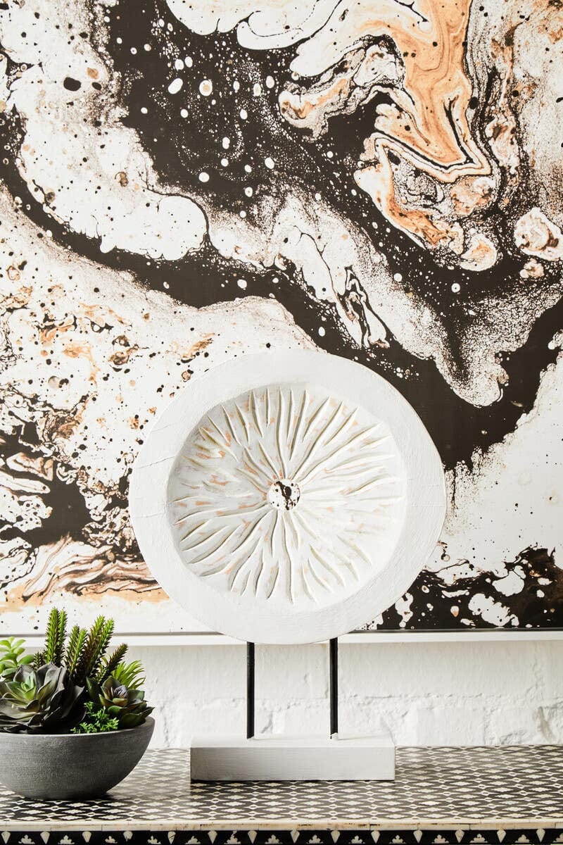 Hamilton Interiors Accessories Fidel Small Distressed White Mango Wood Sculpture House of Isabella UK