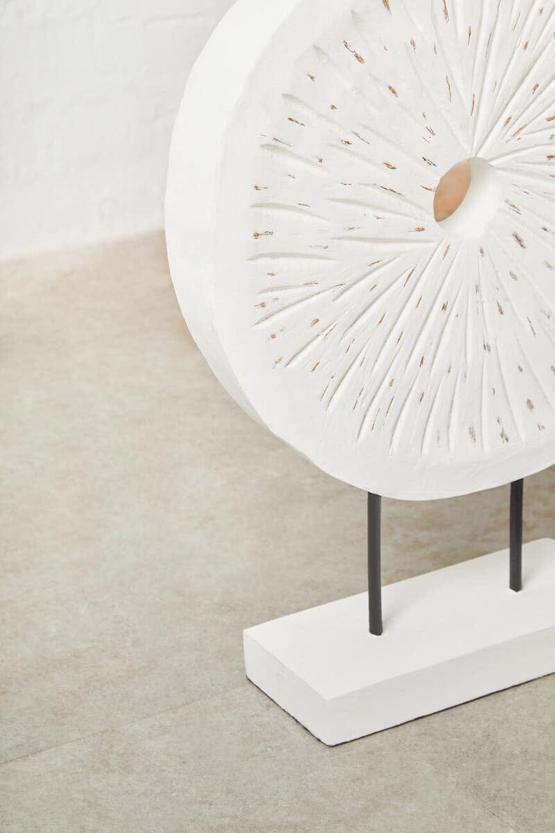 Hamilton Interiors Accessories Fidel Small Distressed White Mango Wood Sculpture House of Isabella UK