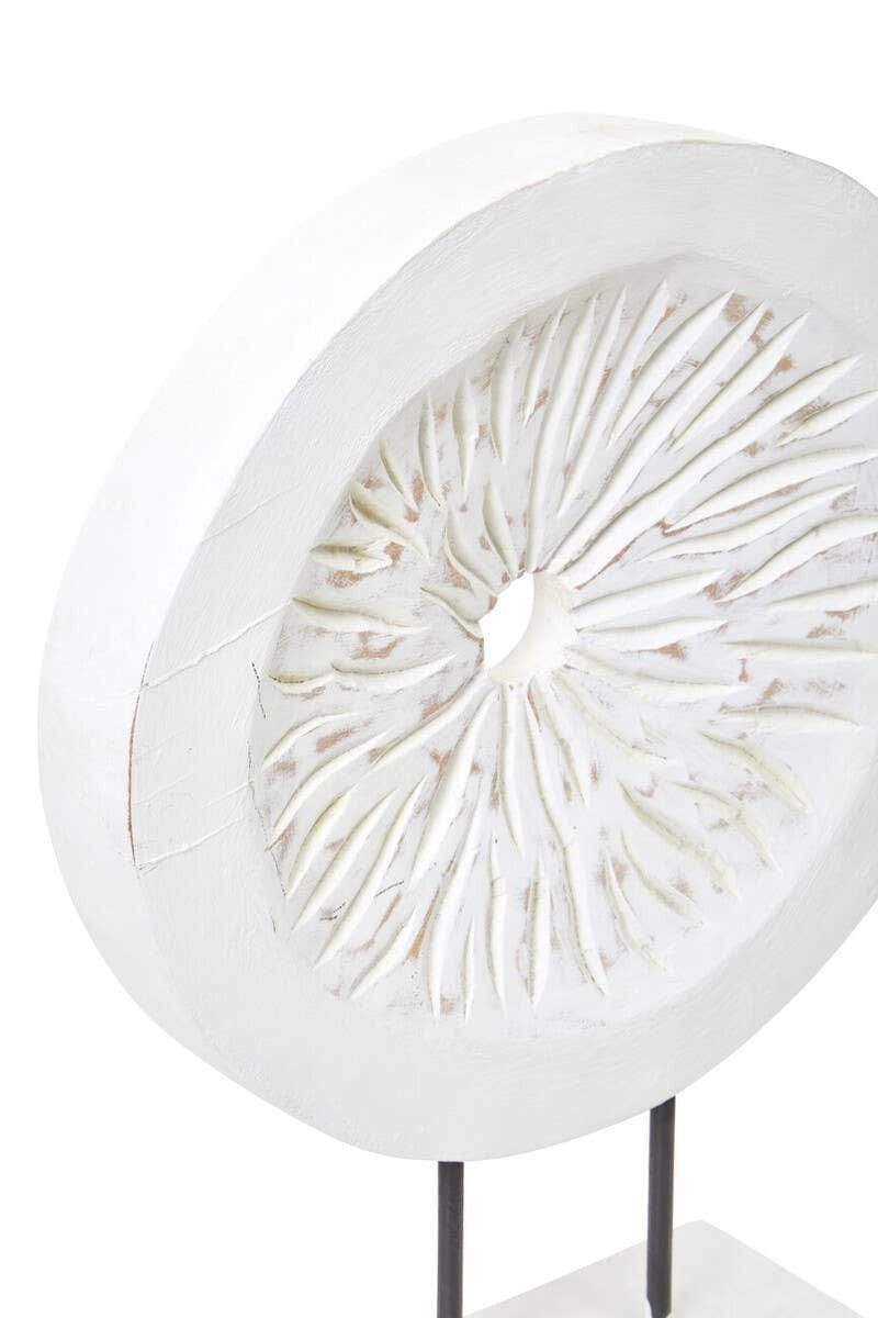 Hamilton Interiors Accessories Fidel Small Distressed White Mango Wood Sculpture House of Isabella UK