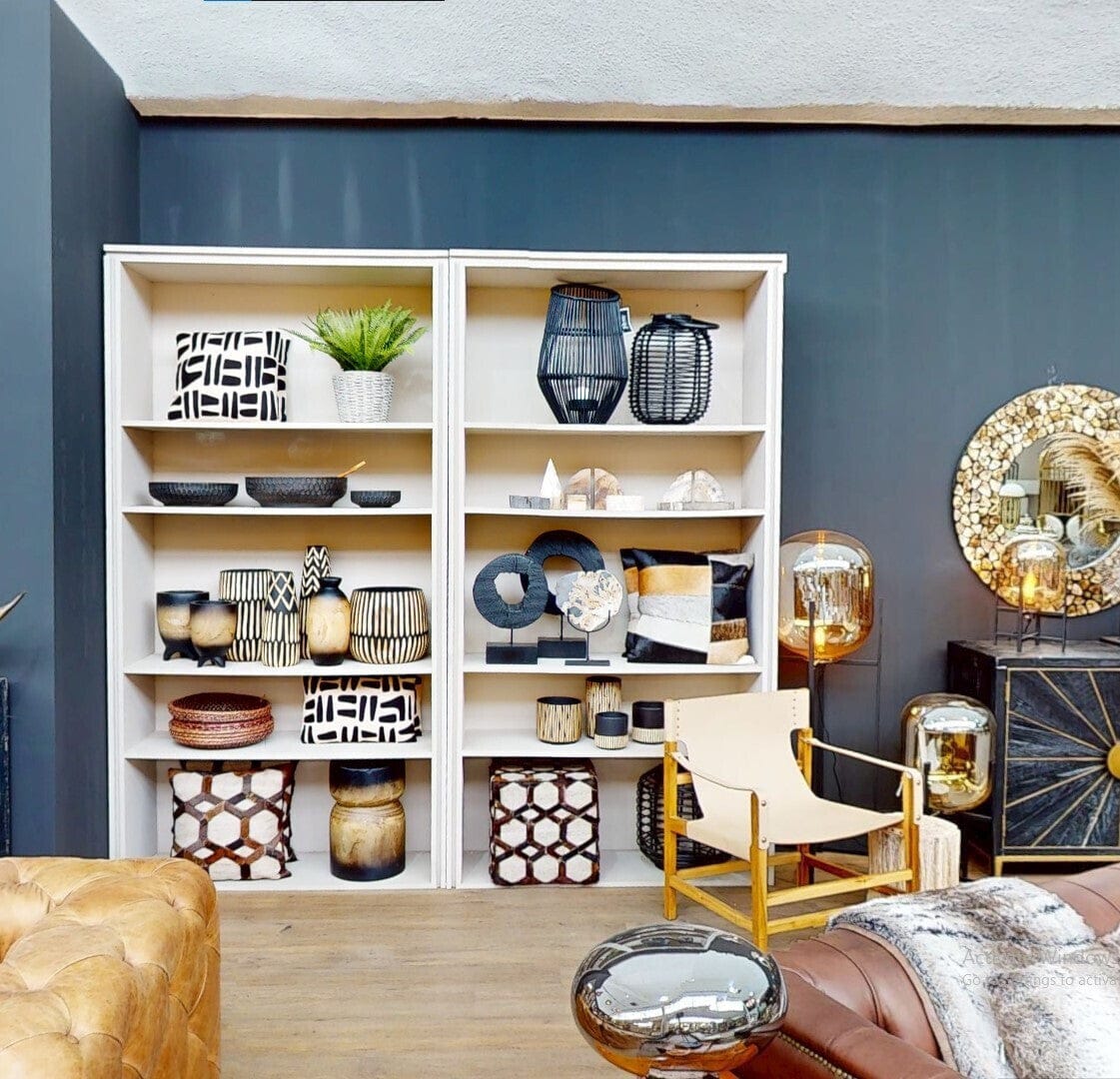Hamilton Interiors Accessories Fidel Small Rustic Mango Wood Sculpture On Stand House of Isabella UK