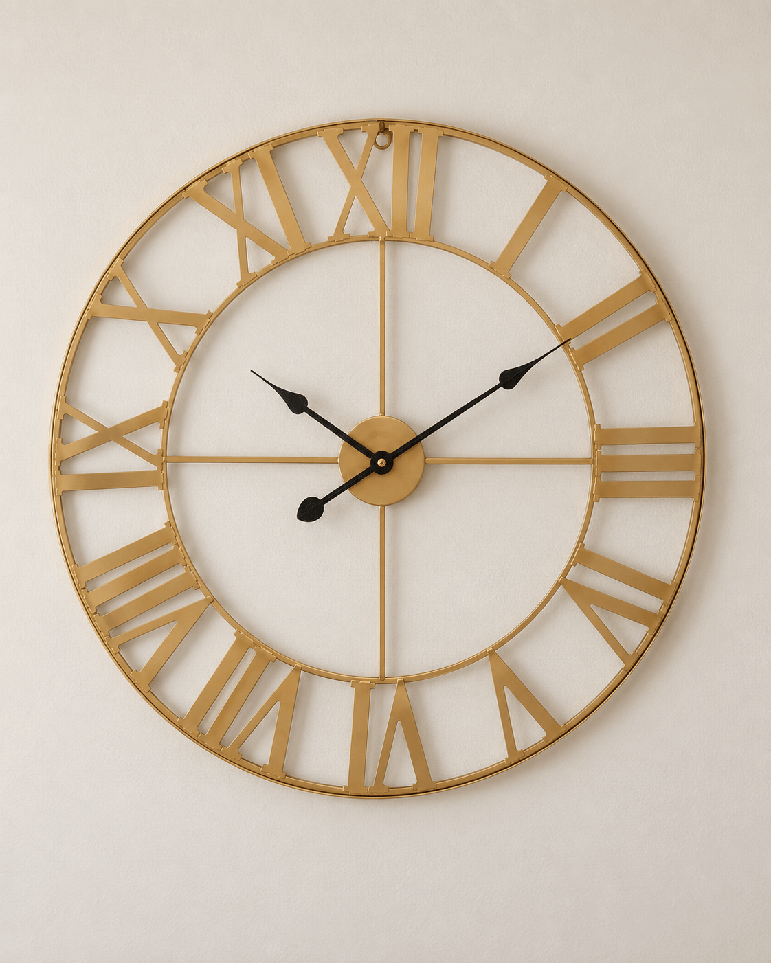 Hamilton Interiors Accessories Genova Large Gold Metal Wall Clock  } OUTLET House of Isabella UK