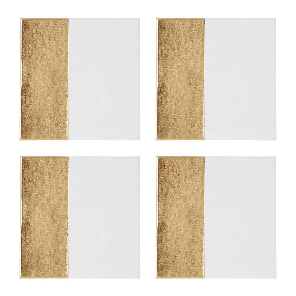 Hamilton Interiors Accessories Geome Set of 4 Square White and Gold Coasters House of Isabella UK