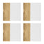 Hamilton Interiors Accessories Geome Set of 4 Square White and Gold Coasters House of Isabella UK