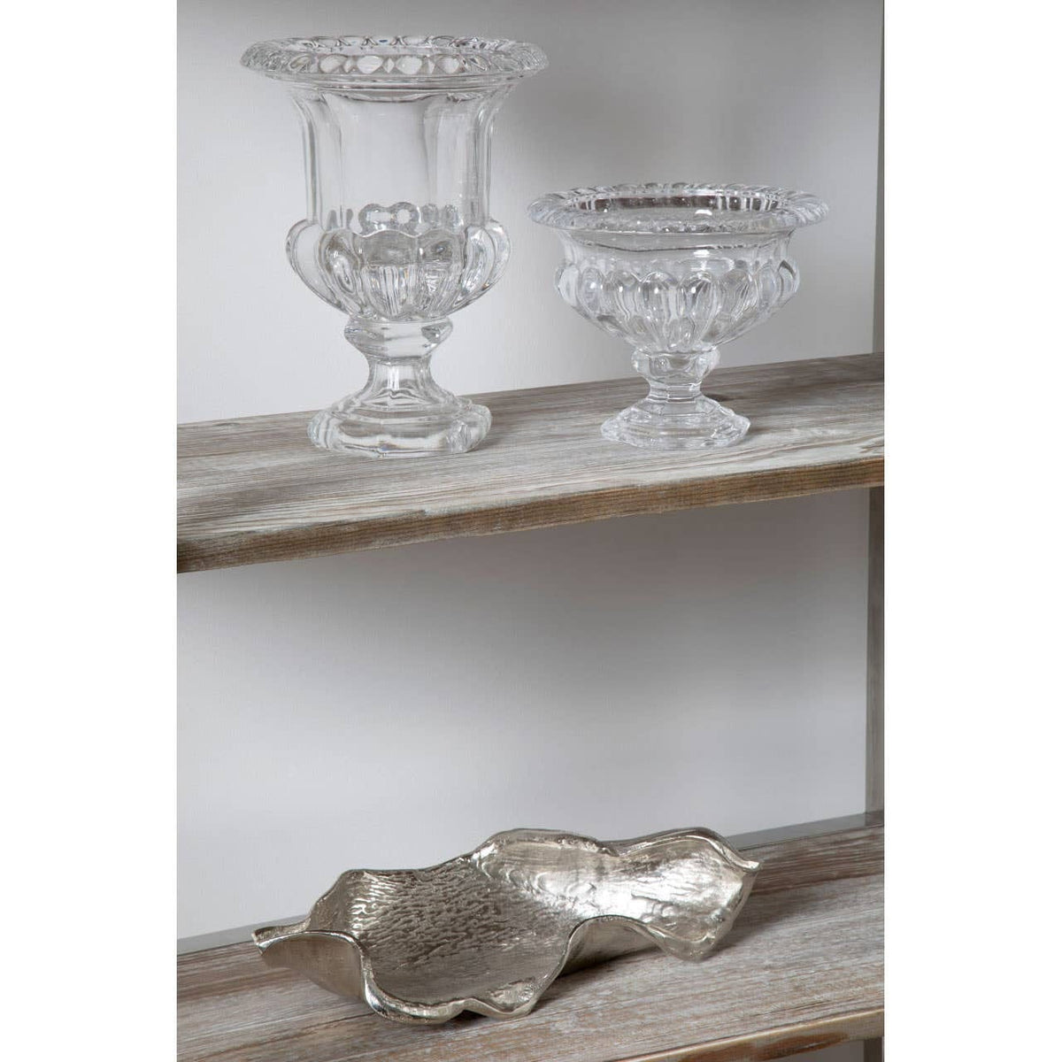 Hamilton Interiors Accessories Hampstead Textured Nickel Finish Large Leaf Dish House of Isabella UK