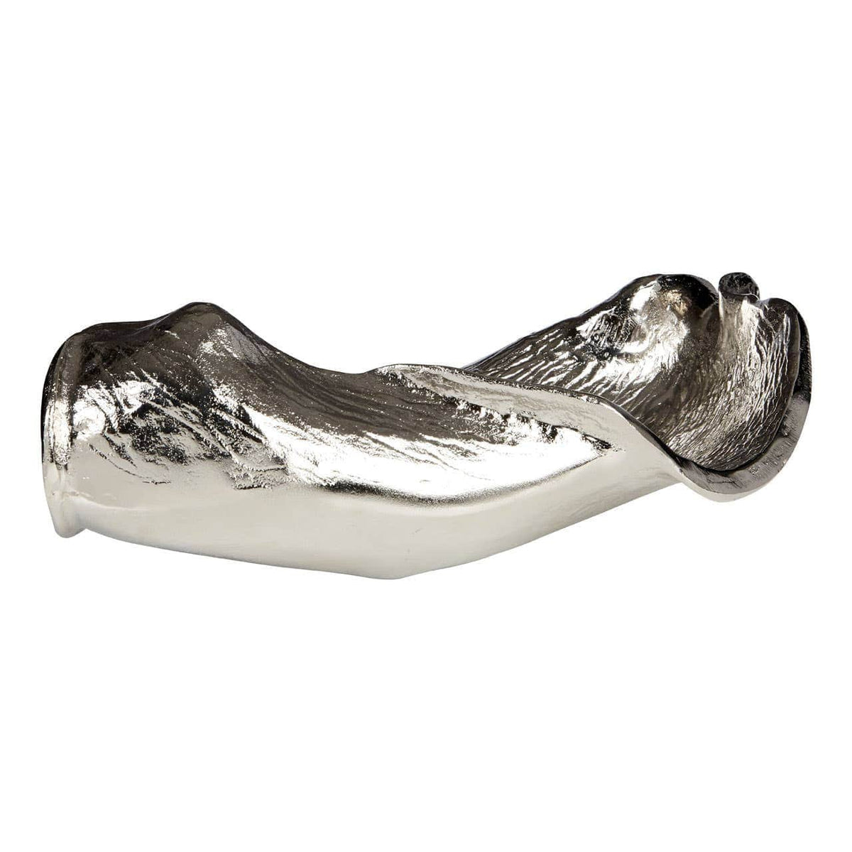 Hamilton Interiors Accessories Hampstead Textured Nickel Finish Large Leaf Dish House of Isabella UK