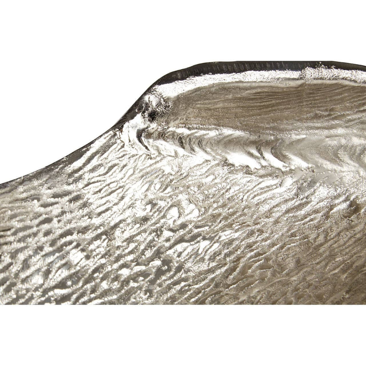 Hamilton Interiors Accessories Hampstead Textured Nickel Finish Large Leaf Dish House of Isabella UK