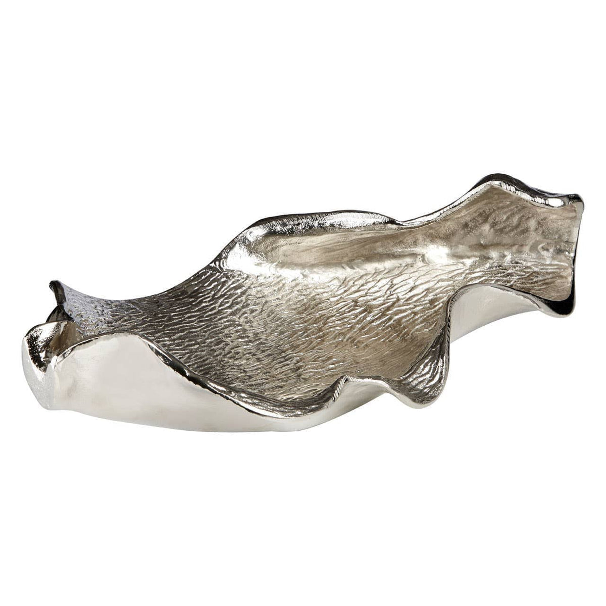 Hamilton Interiors Accessories Hampstead Textured Nickel Finish Large Leaf Dish House of Isabella UK