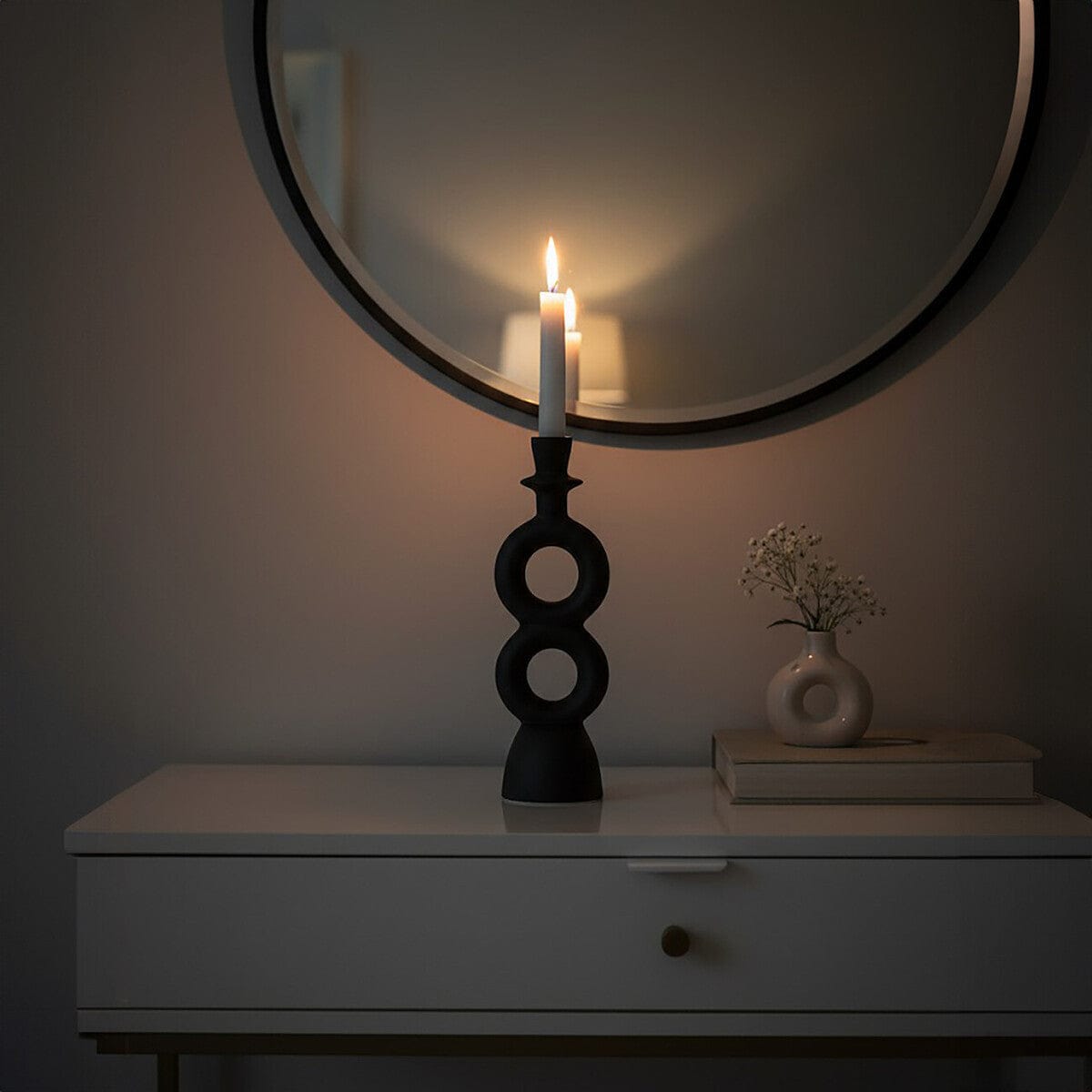 Hamilton Interiors Accessories Hapax Large Black Candle Holder House of Isabella UK