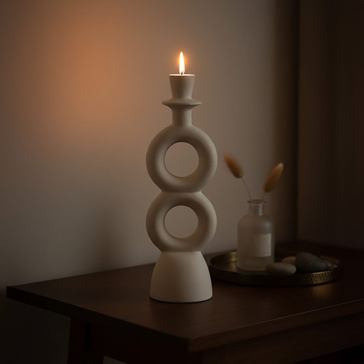 Hamilton Interiors Accessories Hapax Large Cream Candle Holder House of Isabella UK