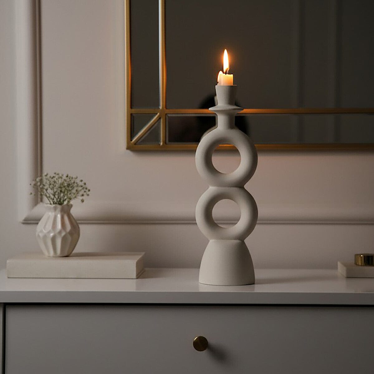 Hamilton Interiors Accessories Hapax Large Cream Candle Holder House of Isabella UK