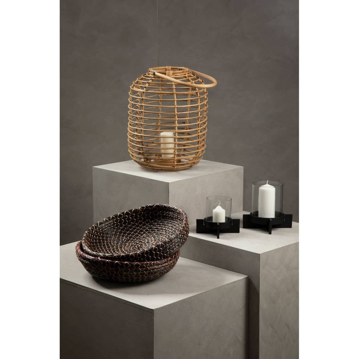 Hamilton Interiors Accessories Hapax Large Matt Black Finish Candle Holder House of Isabella UK