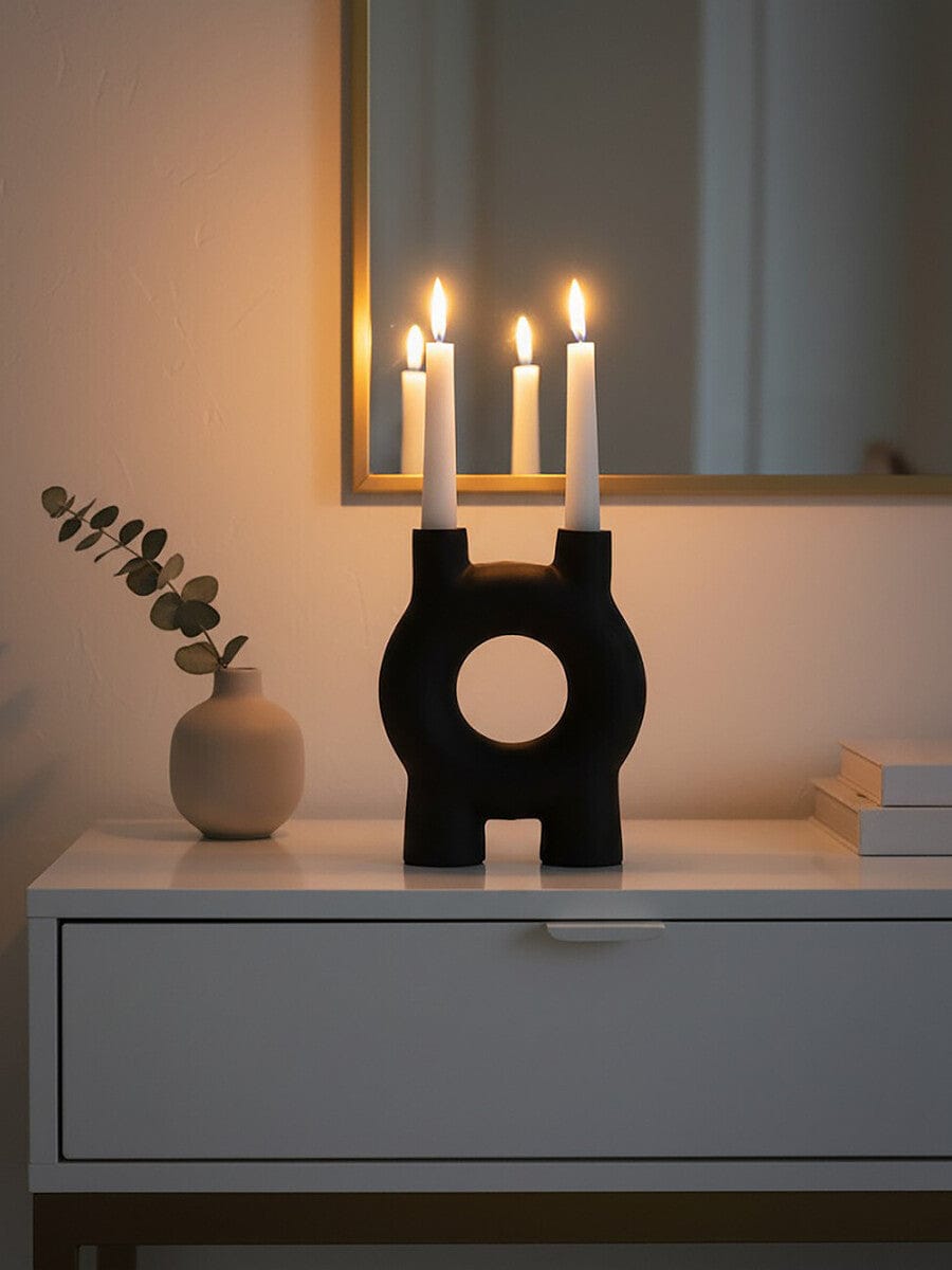Hamilton Interiors Accessories Hapax Small Black Candle Holder House of Isabella UK