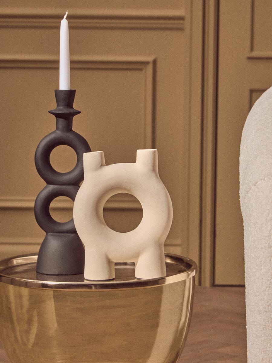 Hamilton Interiors Accessories Hapax Small Cream Candle Holder House of Isabella UK