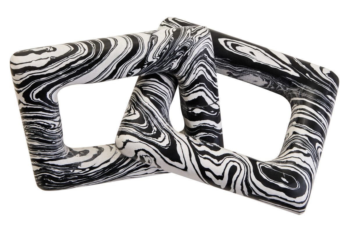 Hamilton Interiors Accessories Helsa Black And White Marble Two Link Chain House of Isabella UK