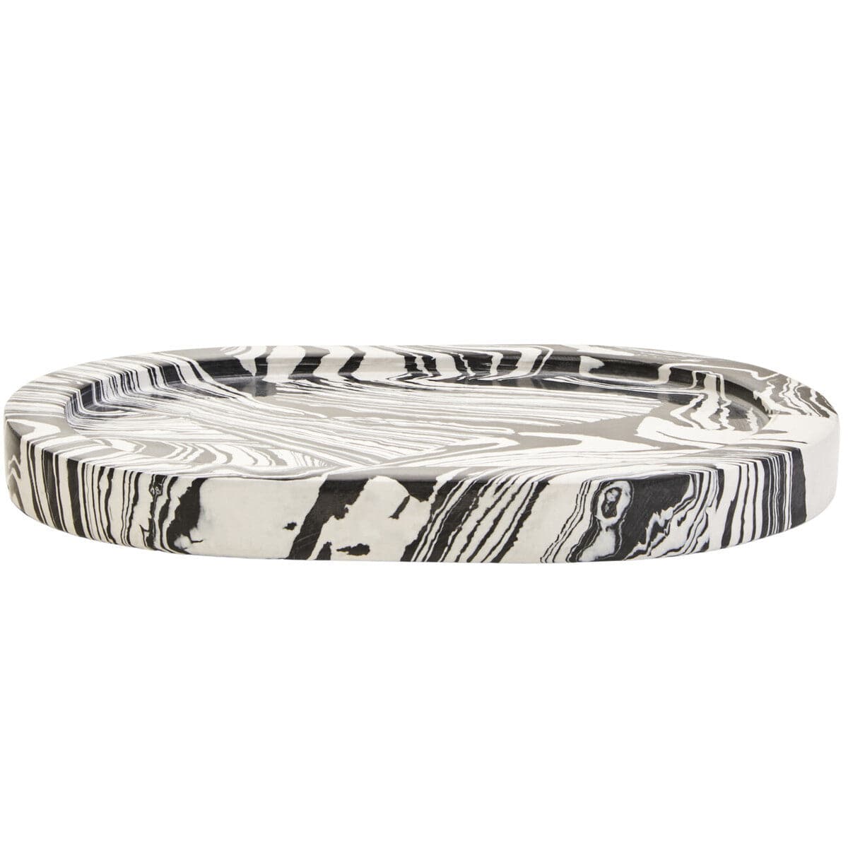 Hamilton Interiors Accessories Helsa Black And White Oval Marble Tray House of Isabella UK