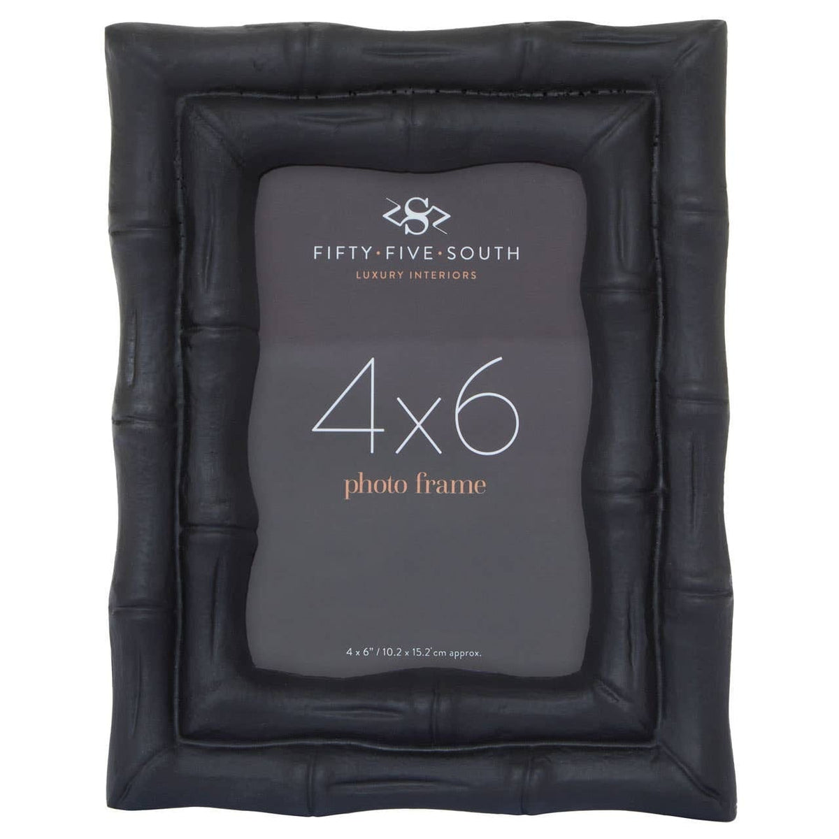 Hamilton Interiors Accessories Hiba 4 x 6 Black Finish Bamboo Effect Photo Frame House of Isabella UK