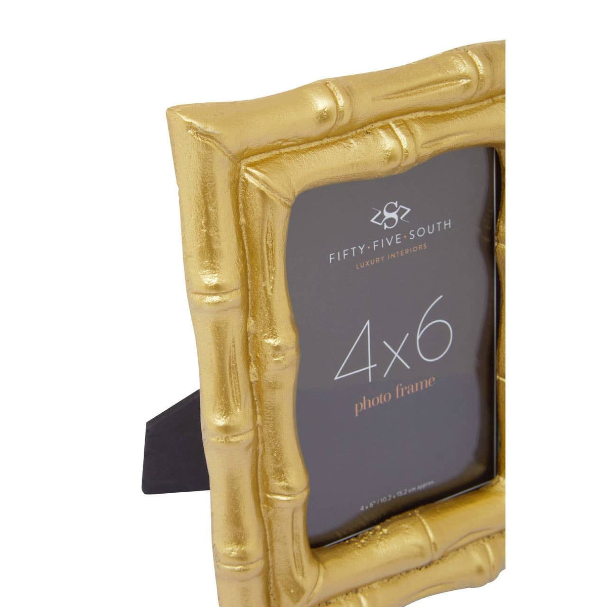 Hamilton Interiors Accessories Hiba Gold Finish Bamboo Effect Photo Frame 4x6in House of Isabella UK