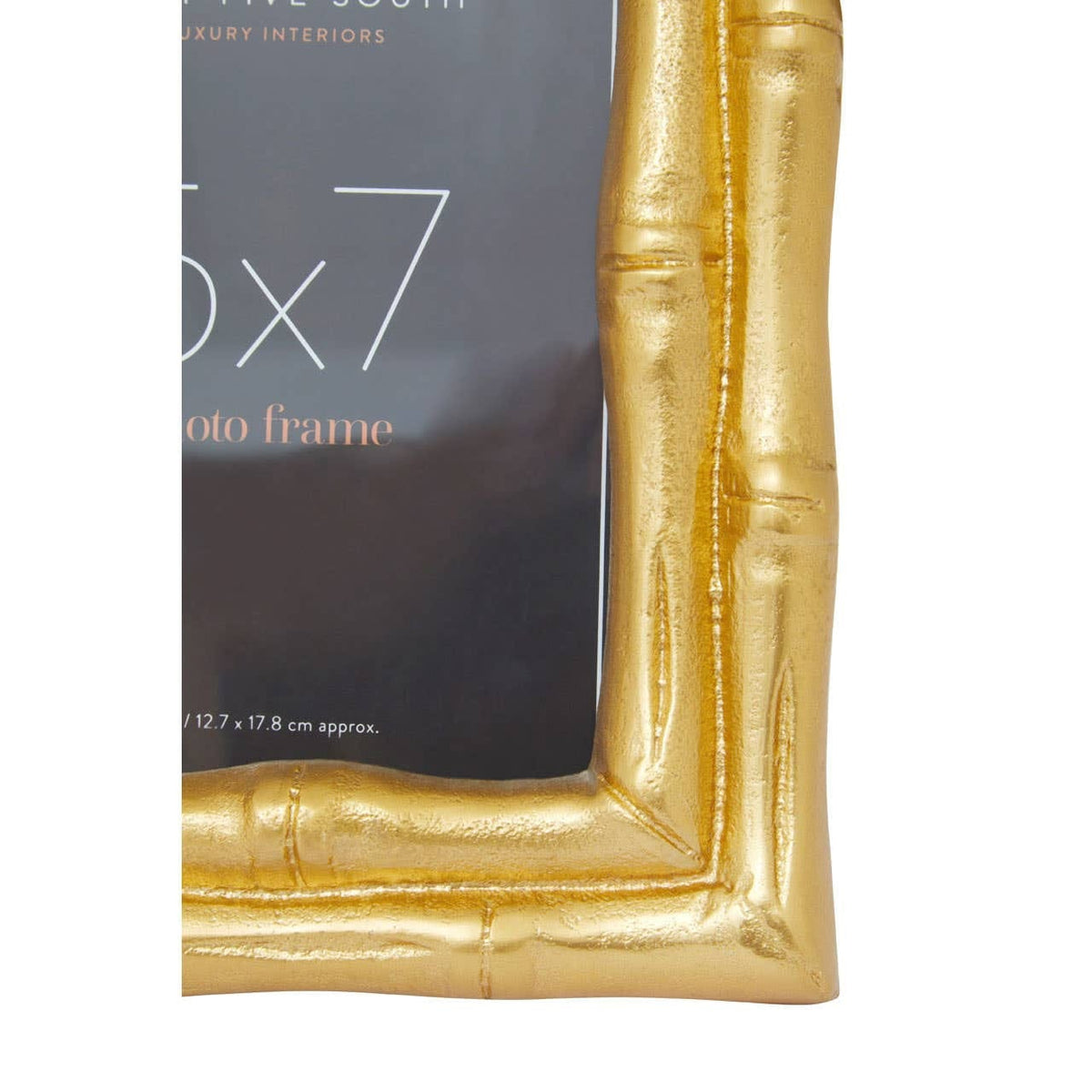Hamilton Interiors Accessories Hiba Gold Finish Bamboo Effect Photo Frame 5x7in House of Isabella UK