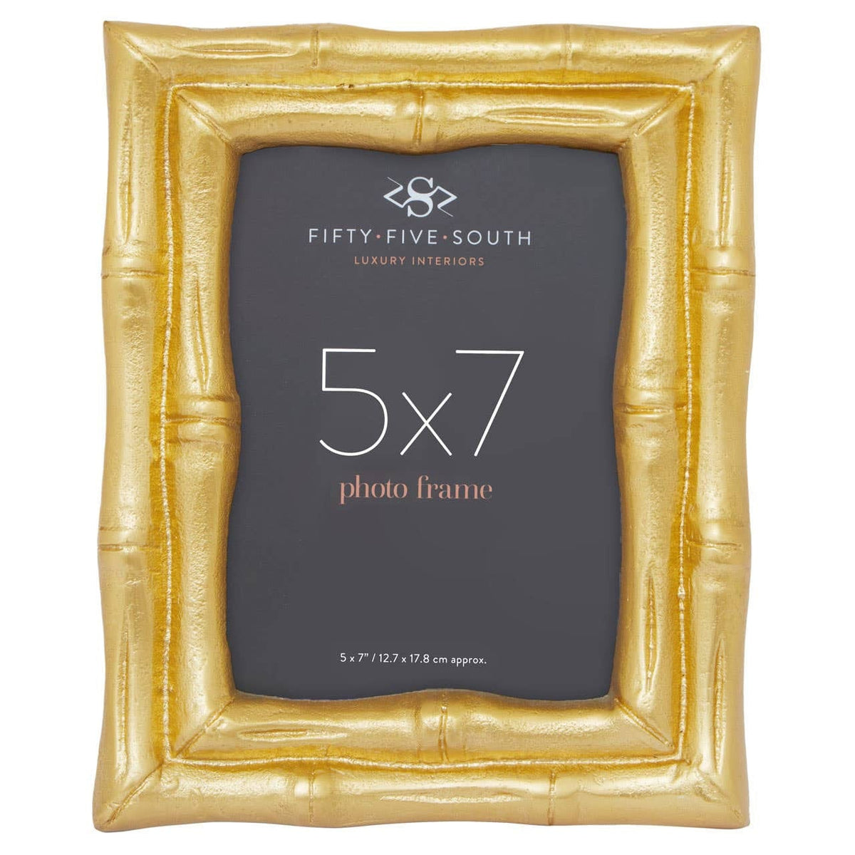 Hamilton Interiors Accessories Hiba Gold Finish Bamboo Effect Photo Frame 5x7in House of Isabella UK